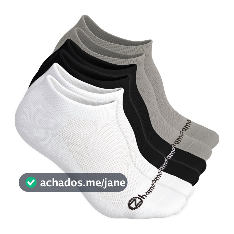 Kit 6 Pares Meias Zhamaro Algodão Masculina Feminina Cano Curto Premium Atoalhada Grossa Confortável