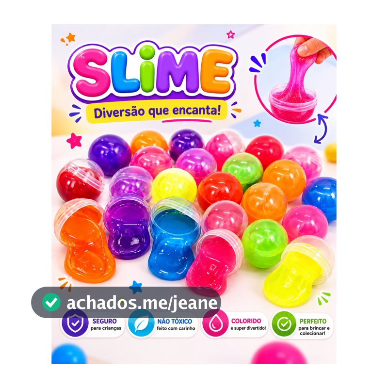 20 Geleca Slime Amoeba Colorida Kit Para Festa Lembrancinha Infantil  Aniversario Prenda