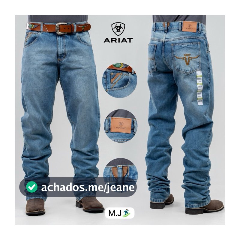 Calça country ariat rodeio Américana laço cowboy cut Ariat yellow stone jeans