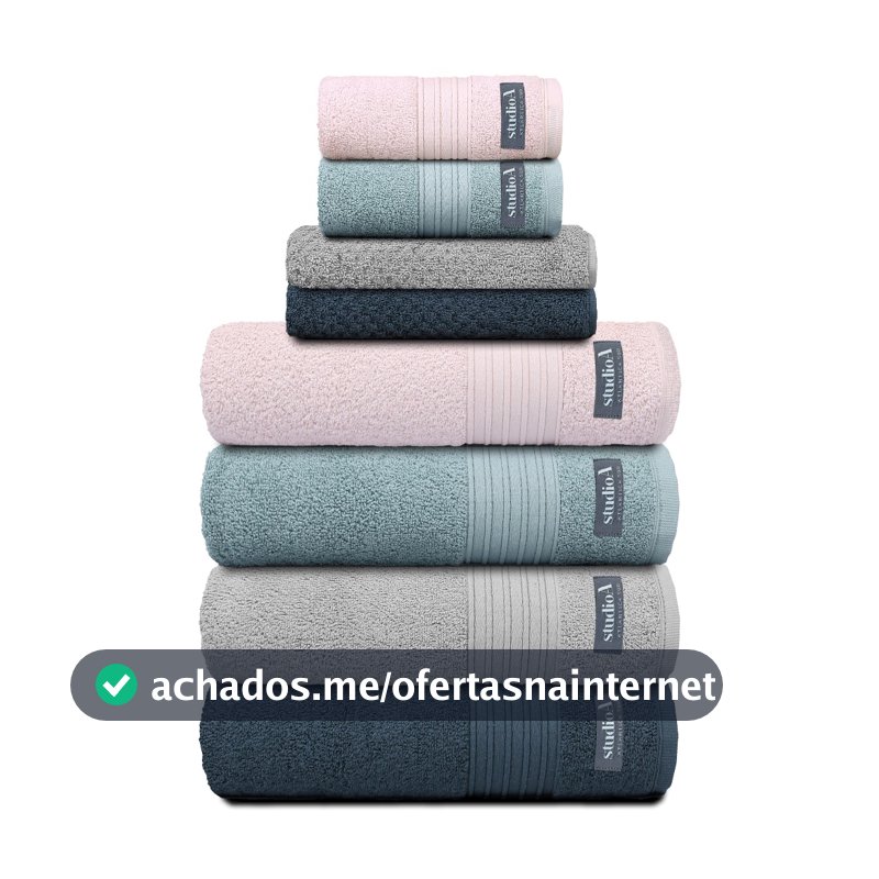 Jogo/Kit 8 Toalhas (4 Banhos/2 Rostos/2 Pisos) Amare Atlântica Premium Grossa Algodão Fio Penteado