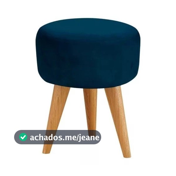 Puff Redondo Pé Palito Banqueta 36x36cm Reforçada