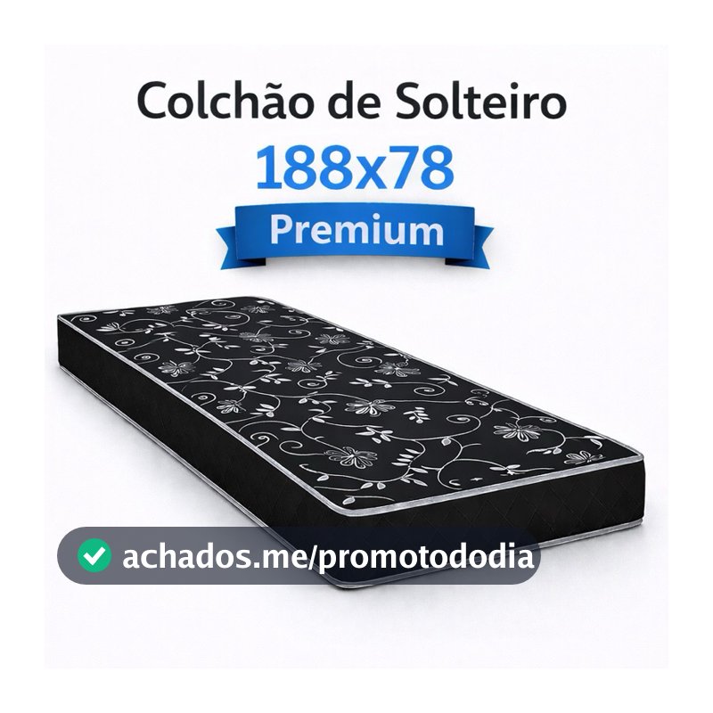 Colchão de Solteiro  D20 188x78x12 Selo Inmetro Alta Densidade 100% Espuma Antiácaro e Antialérgico