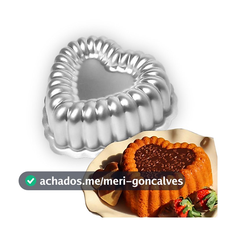 Forma Ballerine Coração Decorado 22,5x6,5cm Gomada Dia das Mães Namorados Bolo Pudim