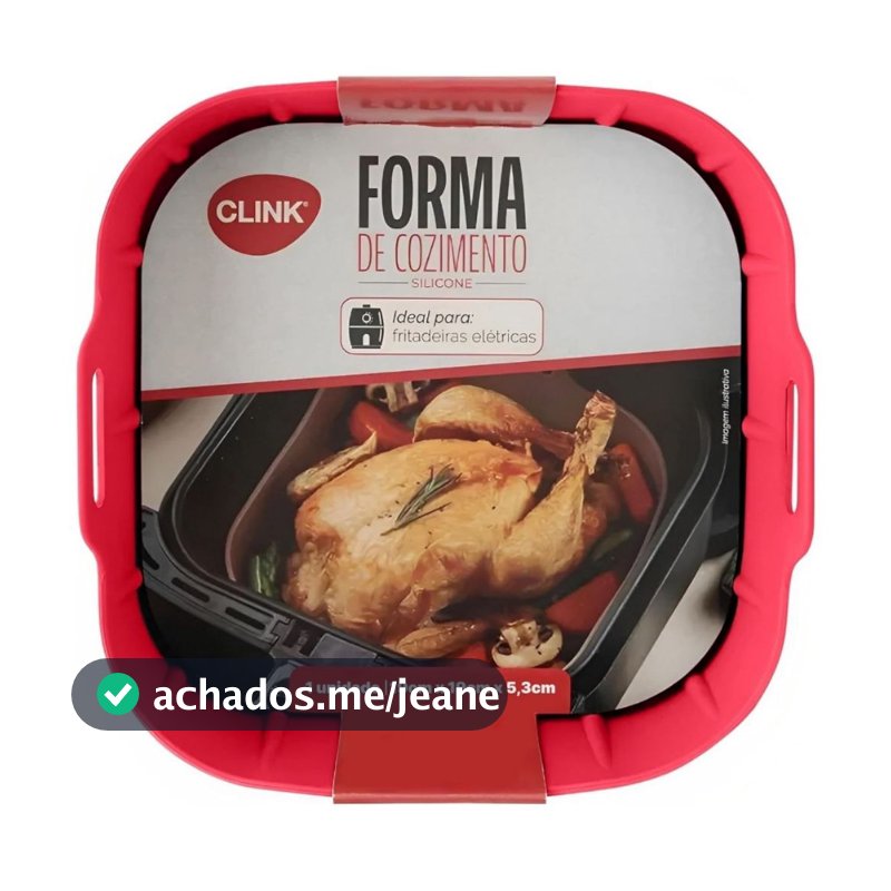 Forma de Silicone Quadrada para Airfryer 19cm Fritadeira Elétrica 5 a 6 Litros Tamanho Grande