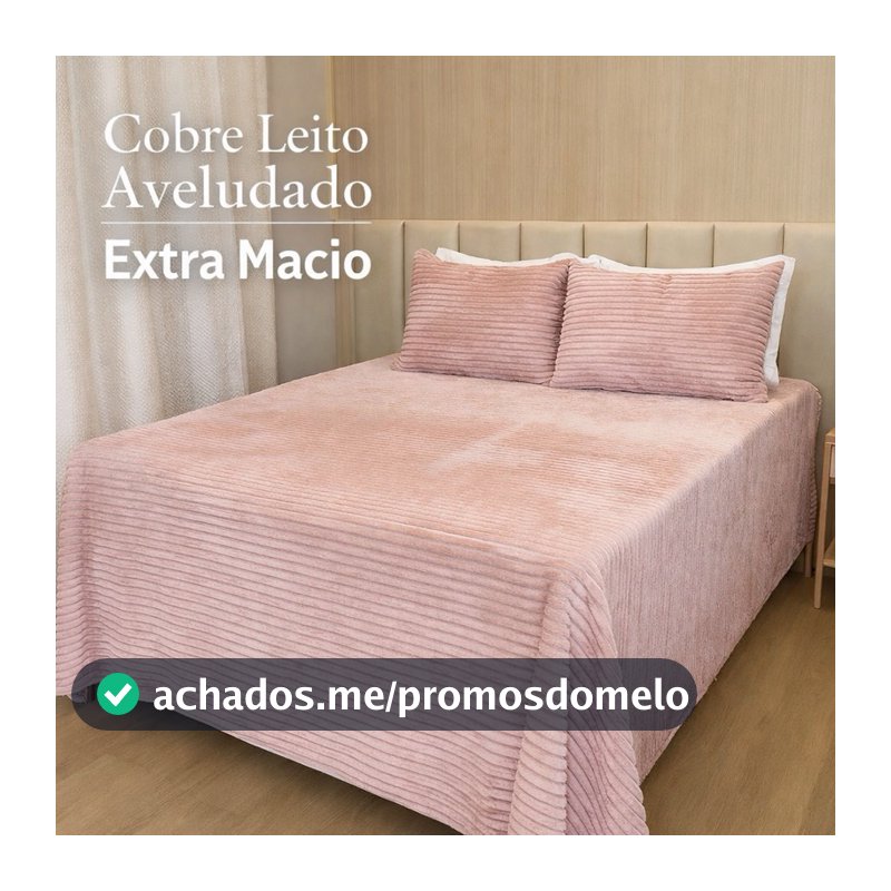 kit Manta Cobre Leito Canelado Aveludado Extra Macio Tipo Cobertor 2,50 x 2,20 M