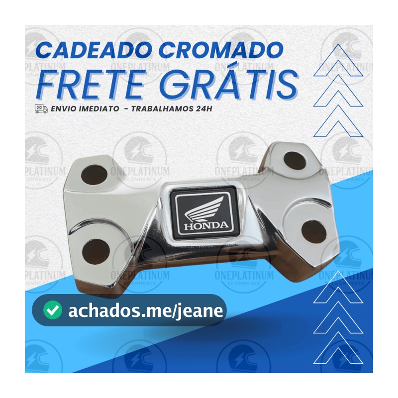 KitCadeado Mesa do Guidao Titan Fan Start Cg 150/160 Cromado arrojado esportivo 2025 + Barra e Rabetas