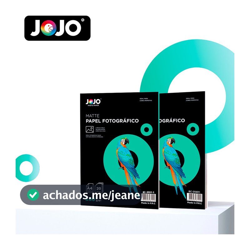 80 Folhas Papel Fotográfico 180g Matte A4 À Prova D´água JOJO PAPER Original