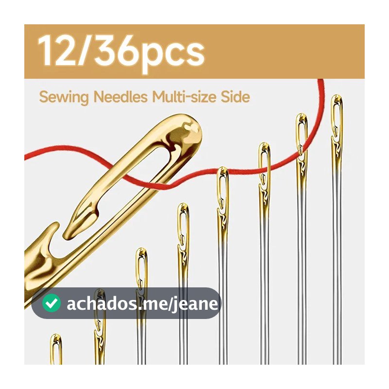 12/36 Pçs Agulhas De Costura Multi-Tamanho Abertura Lateral Aço Inoxidável Darning Ferramentas Manuais Domésticas E Aces