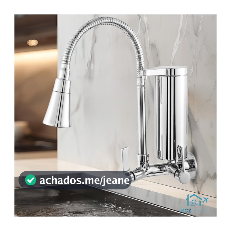 Torneira Gourmet Com Filtro Cozinha de Parede Luxo Pia Mesa 1/4 De Volta