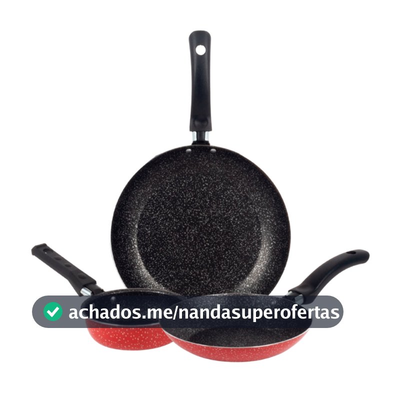 Jogo De Frigideiras Francesas 3 Peças 14 18 24Cm Nacional