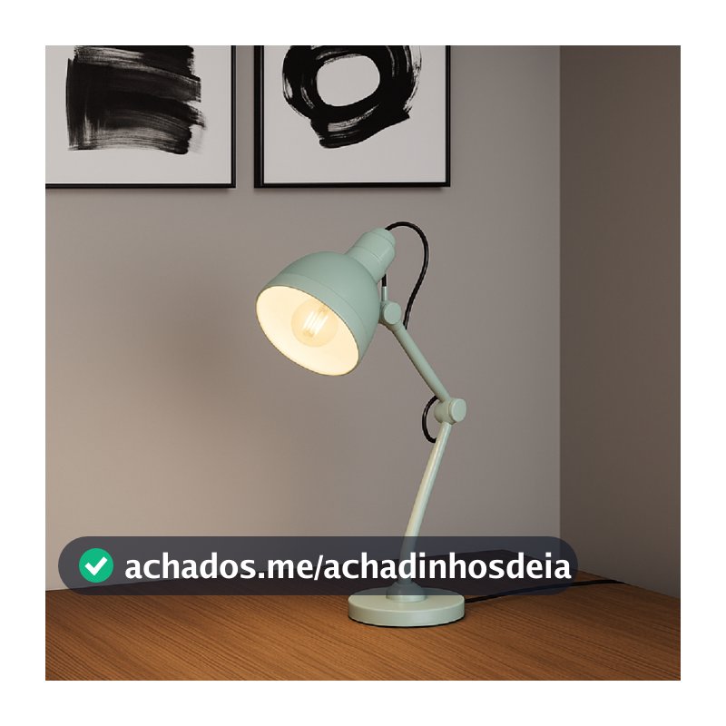 Luminária de Mesa para Quarto Lumix Modelo Pixar 25W E27 Abajur Articulado Bivolt Branco Preto Rosa e Azul Alut By Avant