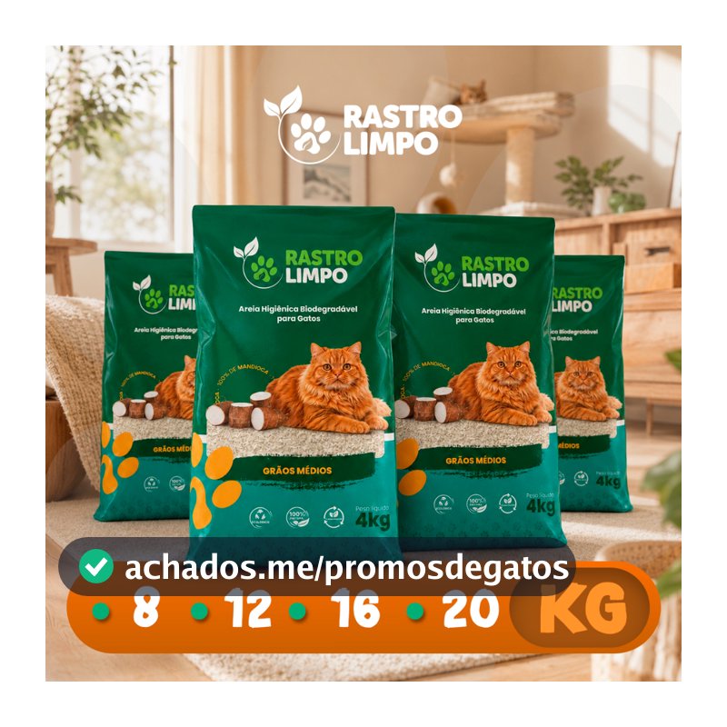 Areia 8 a 20kg Biodegradável Gato Grãos MÉDIOS Rastro Limpo Mandioca Torrão Firme Sem Poeira