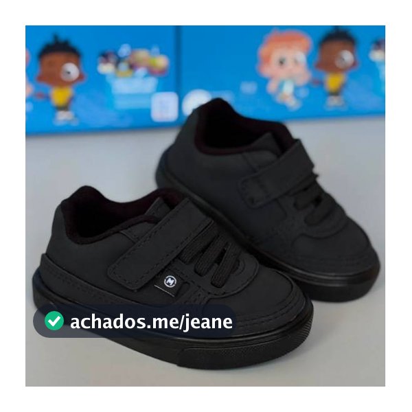 Tênis Infantil Molekinho Bebê Masculino Confortável Preto Branco