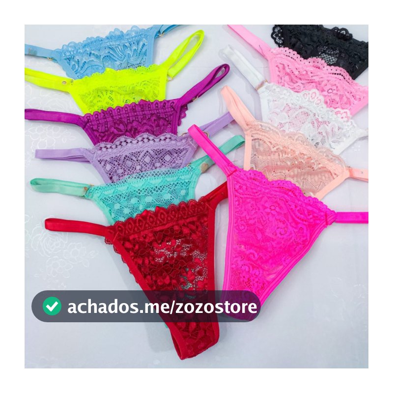 Kit c/7 unidades de calcinha fio dental regulagem lingerie sexy