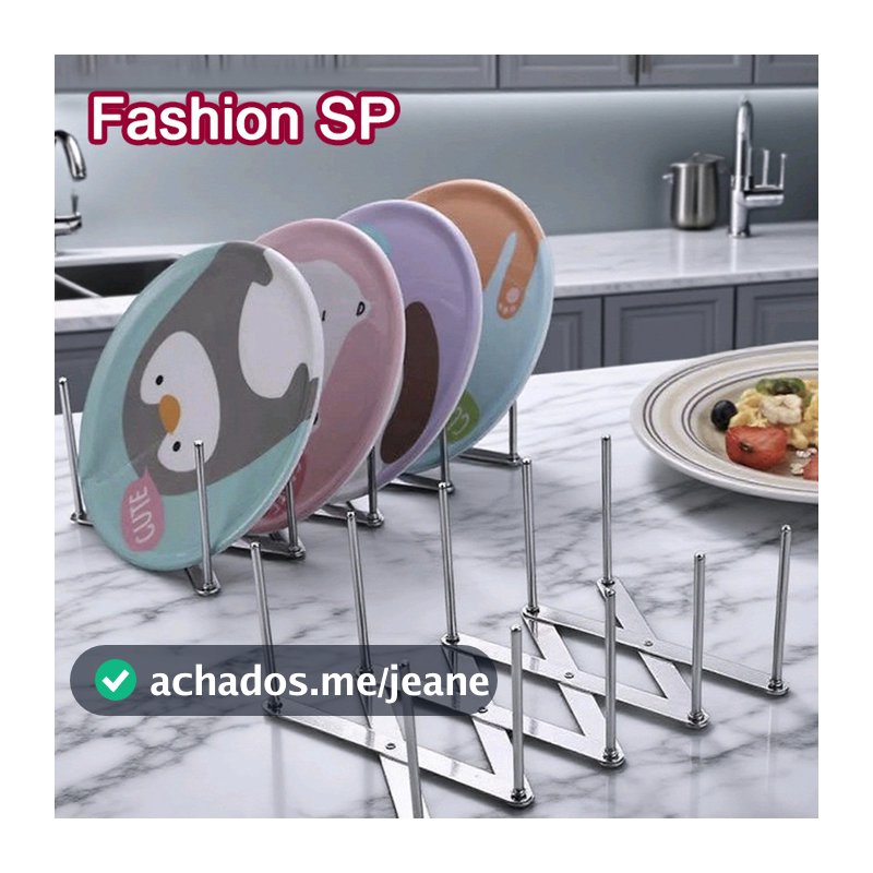 Suporte Expansível De Prateleira De Prato De Aço Inoxidável Para Cozinha