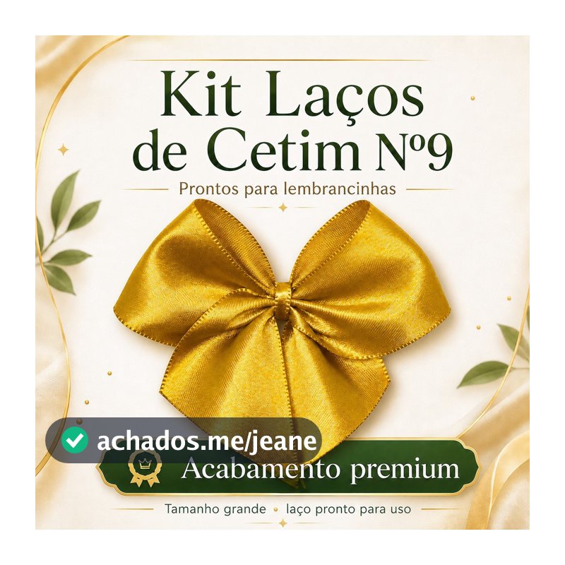 Kit Laços de Cetim nº 9  Laços Prontos para Lembrancinhas de Luxo Casamento, Festa e Batizado
