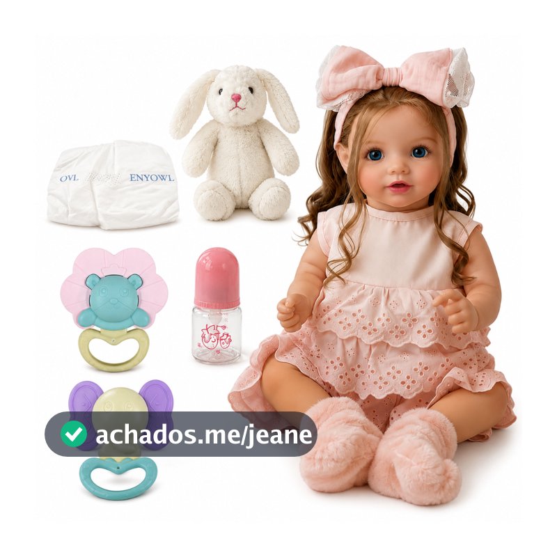 Bebê Reborn Boneca Silicone 50cm Menina Realista Pintado Original Bebe De Sorriso Corpo de Tecido