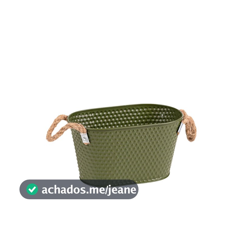 Vaso Cachepot Duplo Bolinhas Metal