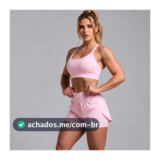 Conjunto Top e Short Duplo Fitness  Feminino Academia Tecido  Premium Zero Transparecia Tamanho P M G GG