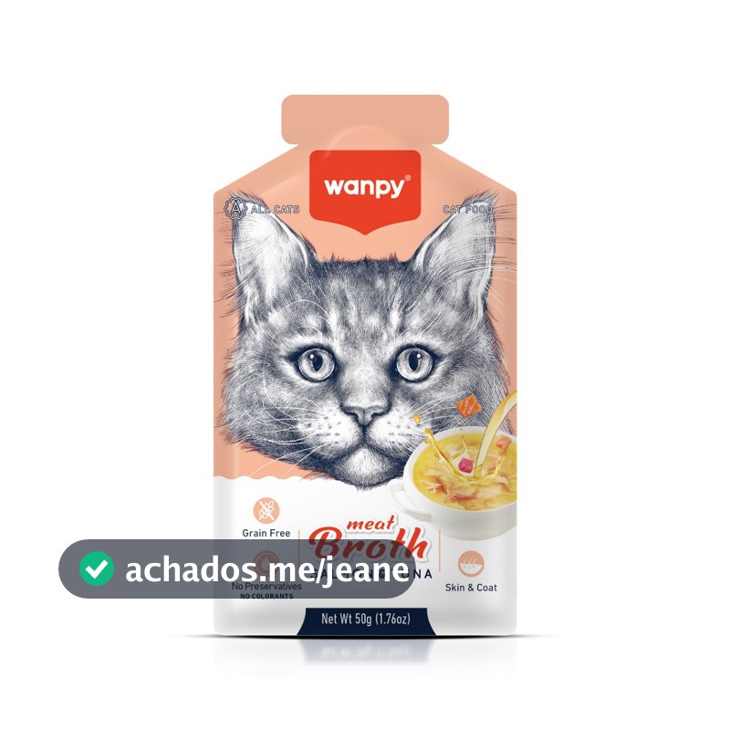 Truly Wanpy Petisco Sopa para Gatos Sabor Salmão e Atum 50g
