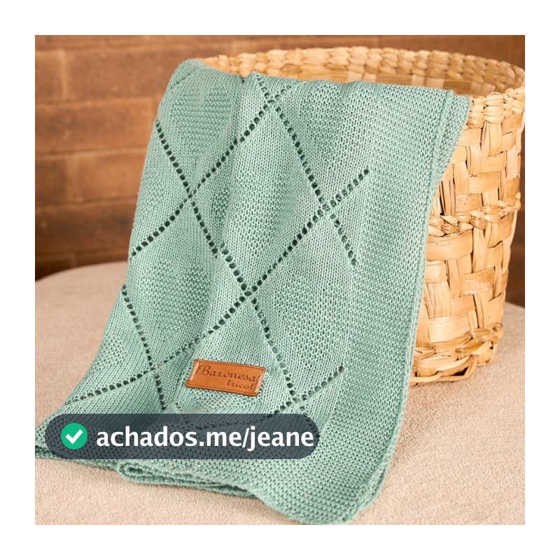 Manta Bebê Tricot Saída Maternidade Antialérgica Tricô Luxo