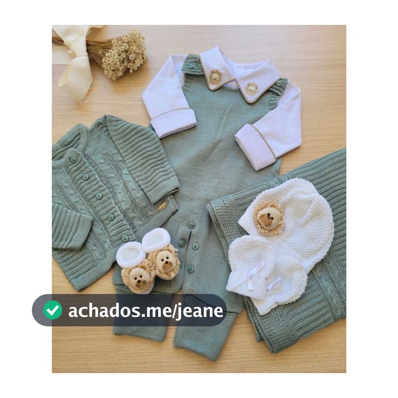 Saída De Maternidade Menino Alex Tricot 7 Peças Tema Leão