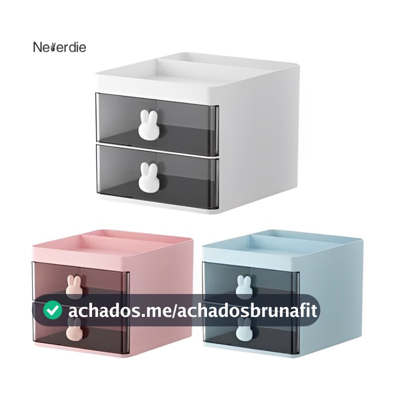 Organizador Mesa Coelho Porta Treco Caneta Gaveta/Maquiagem Escritório Multiuso