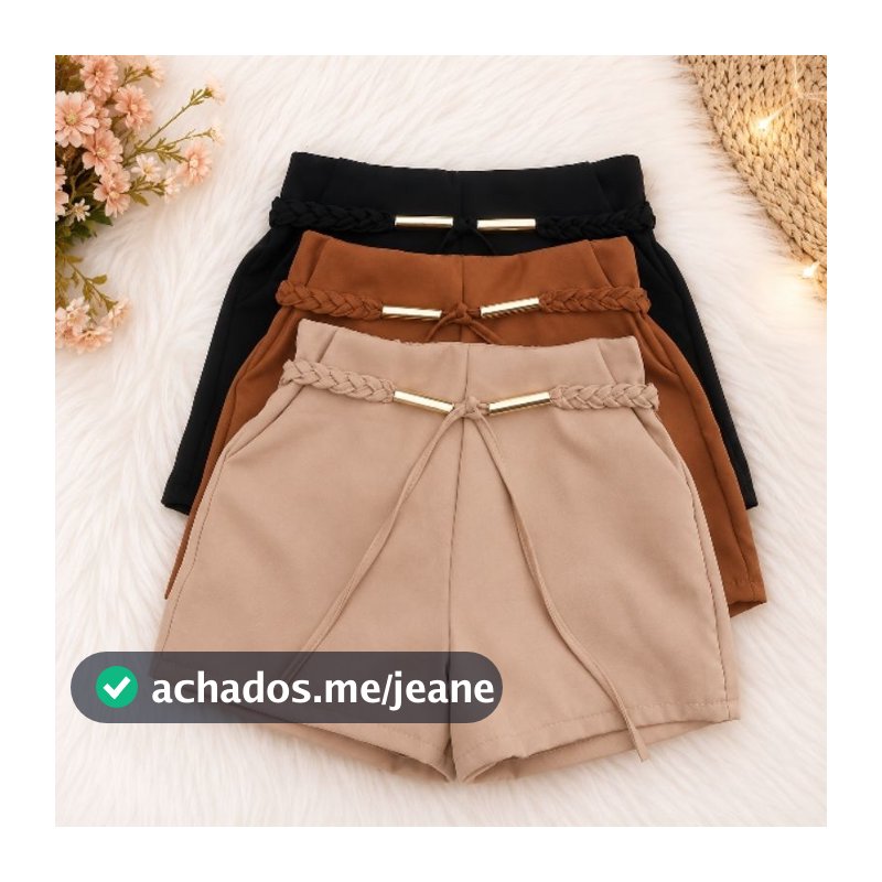 💖 Kit 3 Shorts Infantil é Juvenil Feminino Menina Alfaiataria Cintura Alta Blogueirinha 💖