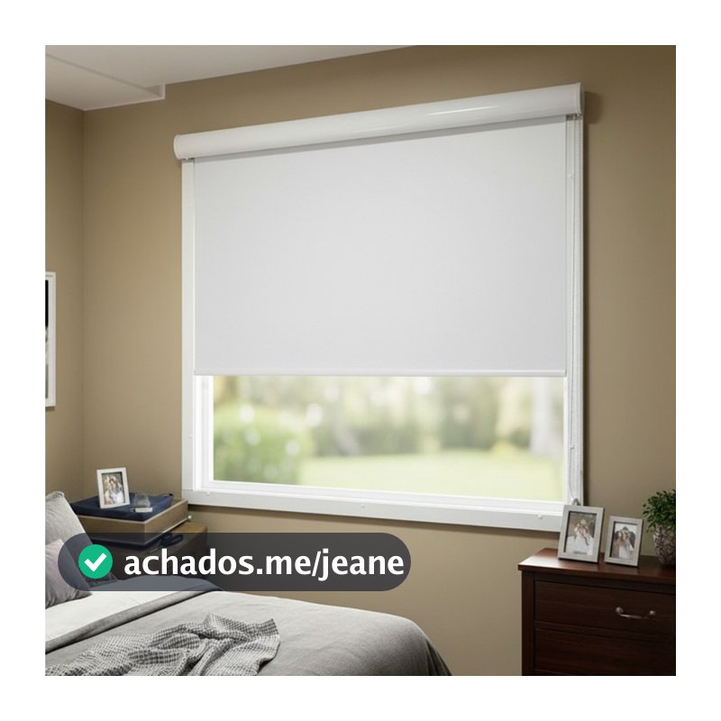 Persiana Rolo Blackout Kit Box para Janelas de 1,30x1,20m Altura Blecaute Bandô Guias Quarto Escuro
