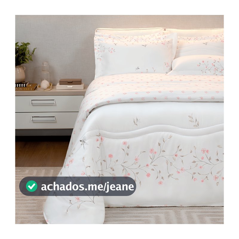 Edredom Encanto Micropercal 200 Fios 100% Poliéster Solteiro Casal Queen King | Envio  Rápido