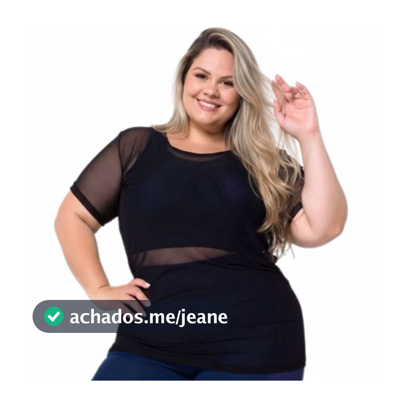 Blusa de Tule Transparente Fitness Plus Size, Blusa Tule Feminina Academia
