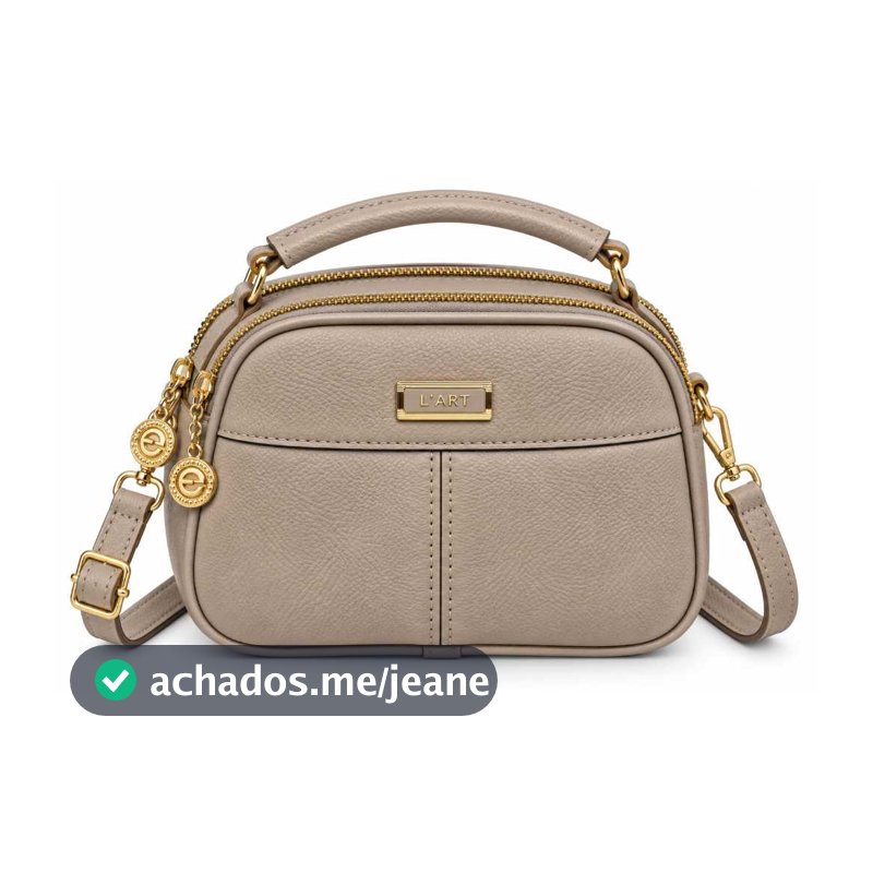 Bolsa Feminina Transversal e de Mão L'ART Elegante Couro PU Com Repartições Duplas Prática Compacta