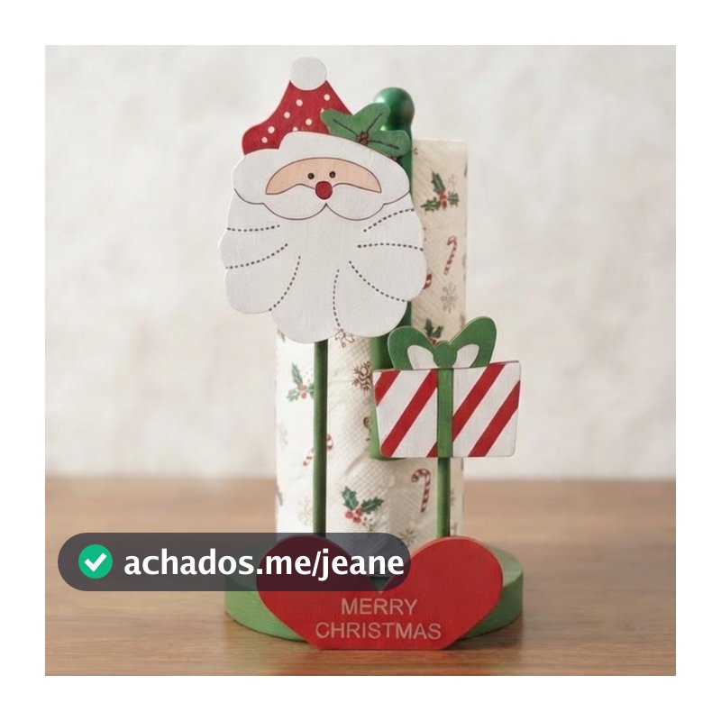 Enfeite Natalino Porta Papel Toalha + Papel Toalha Natalino Estampa Sortida