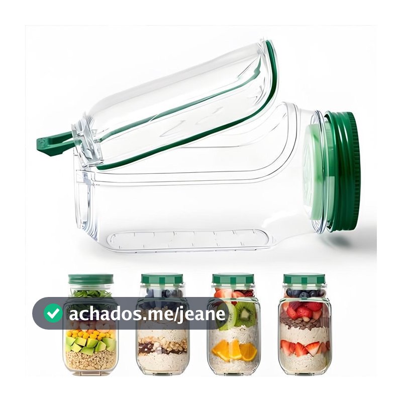 Copo Pote de Salada Leve com Tampa e Divisória de Molho Marmiteira Fitness Escritório Viagem