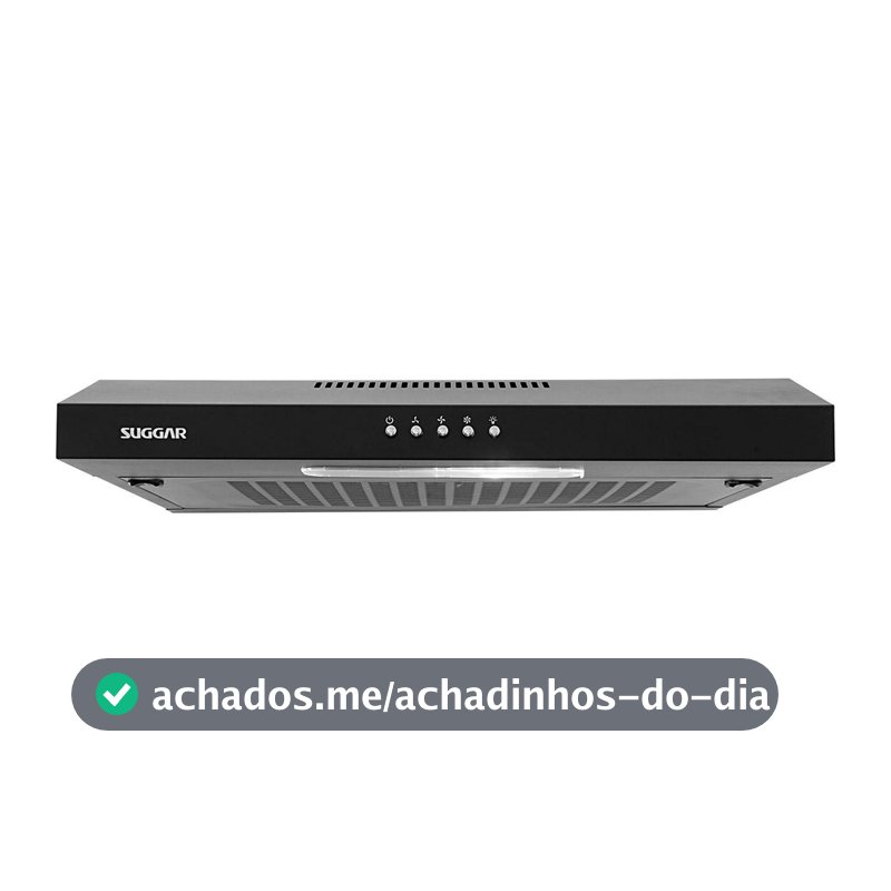 Depurador Slim 60cm 3 Vel. Preto 220V C/Manta - SUGGAR - DI602PT