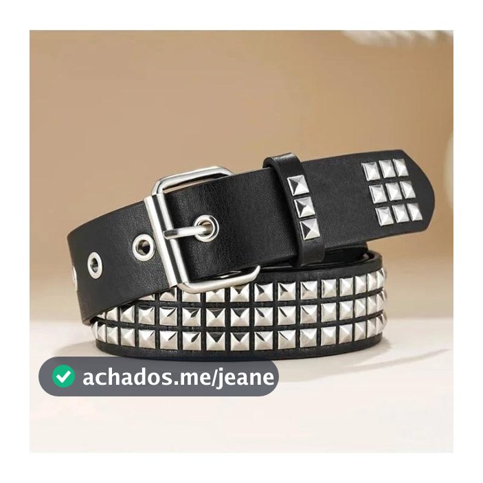 Cinto Unissex De Cintura Decorado Com Lantejoulas Prata Estilo Punk