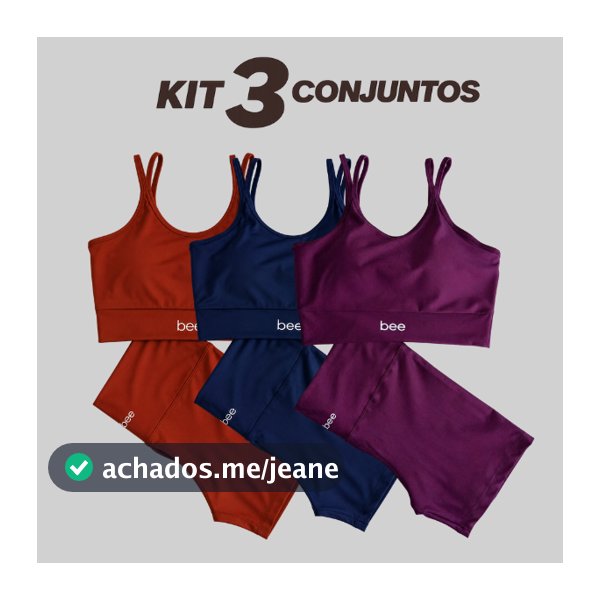 Kit 3 Conjuntos Roupa Fitness Feminina Top Academia Zero Transparência Cintura Alta Modelador Treino