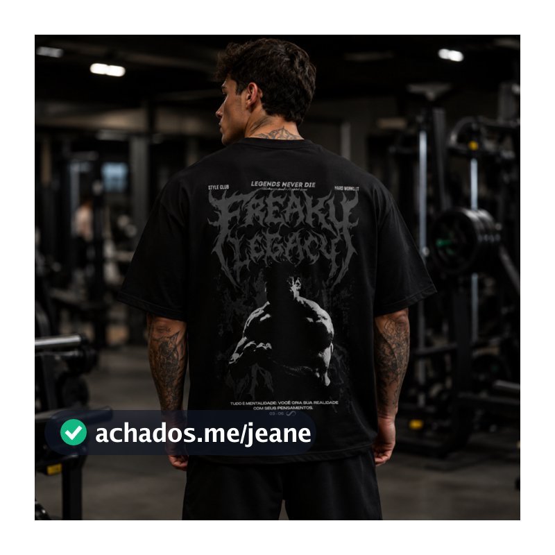 Camiseta Oversized Legacy Season Ganley Streetwear Academia 100% Algodão Camisa Estampada Casual Premium Gym