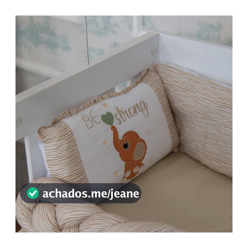 Kit Mini Berço com 7 Peças Trança Bebê Alex Caqui Carolina Baby