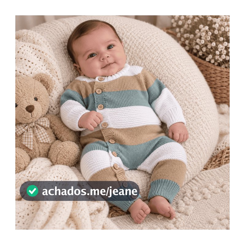 Macacão bebê Tricô Olie Verde