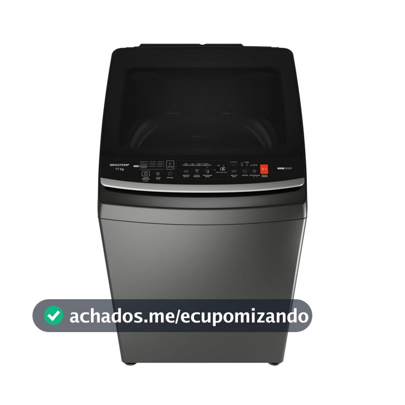 Máquina de Lavar Brastemp 17Kg Cinza Platinum com Design Infinity e Soft Close - BW17LTA