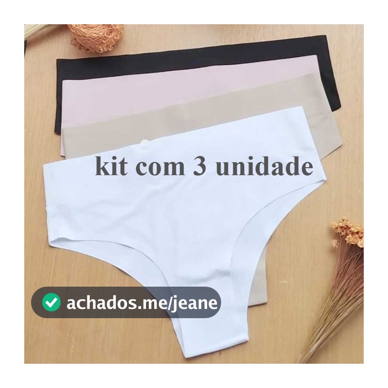 Kit 3 Calcinhas Feminina Confort Cintura Alta Sem Costura Corte A Laser Alta Qualidade Premium