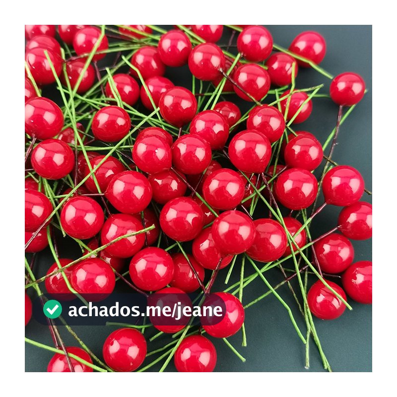 100 Pçs 65mm Pequena Flor Artificial Cereja Bagas Para Diy Casamento Caixa De Bolo De Natal Pérola Guirlandas Decoração