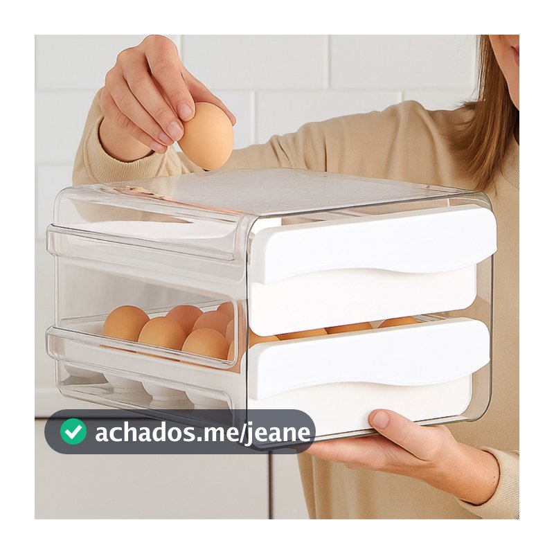 Porta Ovos 2 e 4 Andares Gaveteiro ou Deslizante Organizador de Geladeira