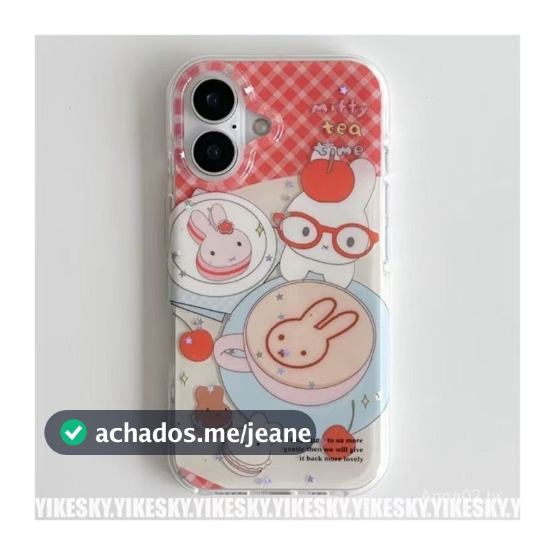 Capa de celular para iPhone, capa de coelho Miffy fofa para iPhone 17 Pro Max, capa de celular para iPhone 16 Plus, capa