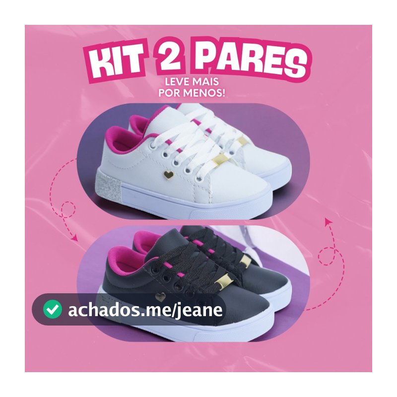 Kit 2 Pares Tênis Infantil Menina Ultra Confortável Escolar Leve 25-36 Envio Rápido