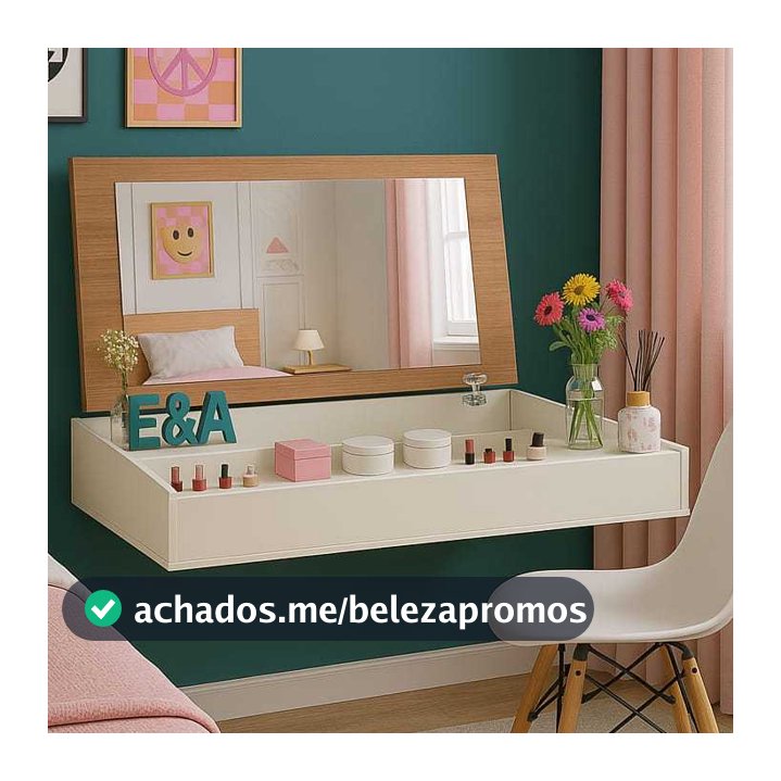 QUEIMA DE ESTOQUE! Penteadeira Suspensa Com Espelho 70CM Console Camarim E&A - Cores
