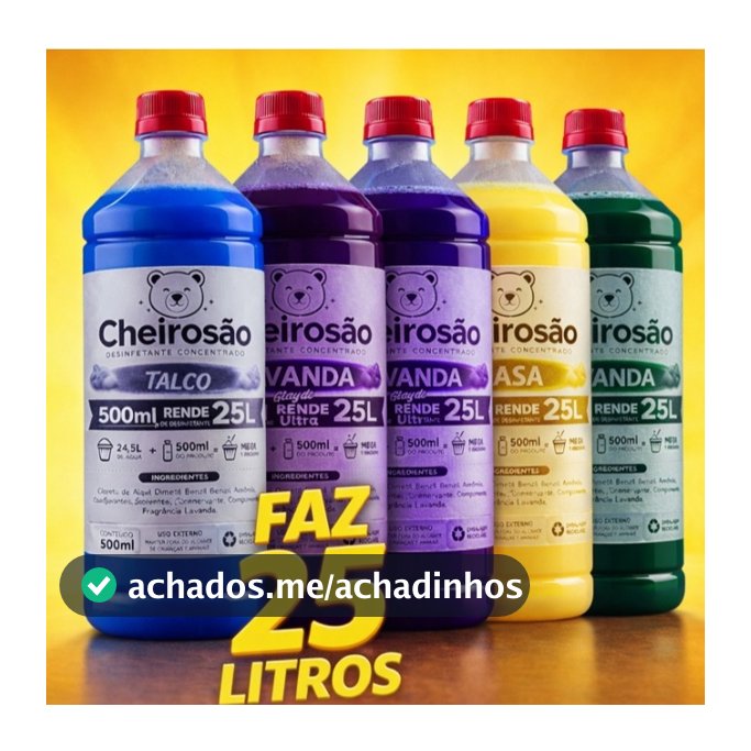 PROMOÇÃO FAZ 25 LITROS DE DESINFETANTE CONCENTRADO COM 500ML | VÁRIAS FRAGRÂNCIAS