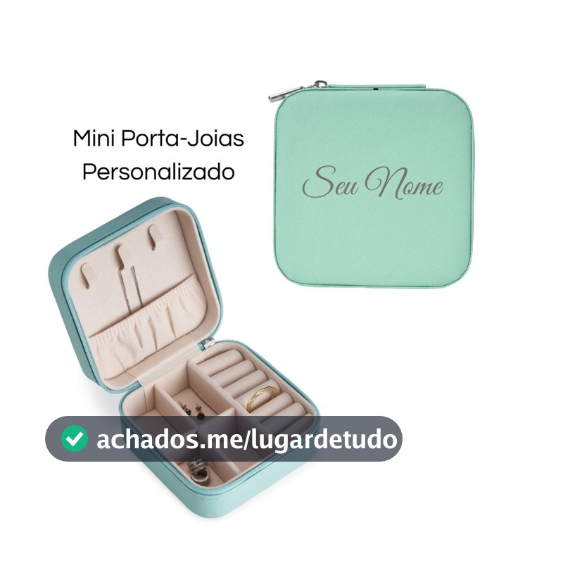 Mini Porta-Joias quadrado | personalizado com nome | de bolsa para brincos colares anéis