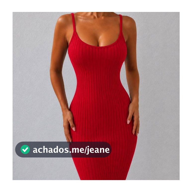 Vestido Feminino Canelado Básico Toque De Algodão Com Alça e Bojo Elástico Atrás Para Melhor Ajuste